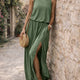 Robe longue fluide avec fente latérale