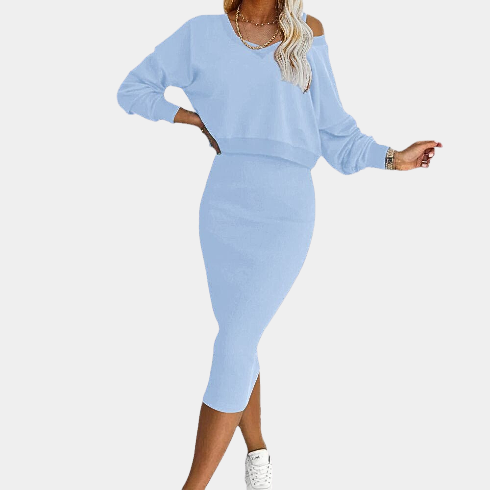 Elisa | Robe élégante et son pull assorti