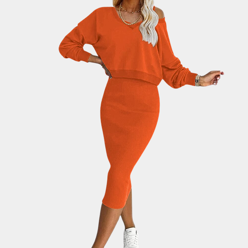 Elisa | Robe élégante et son pull assorti