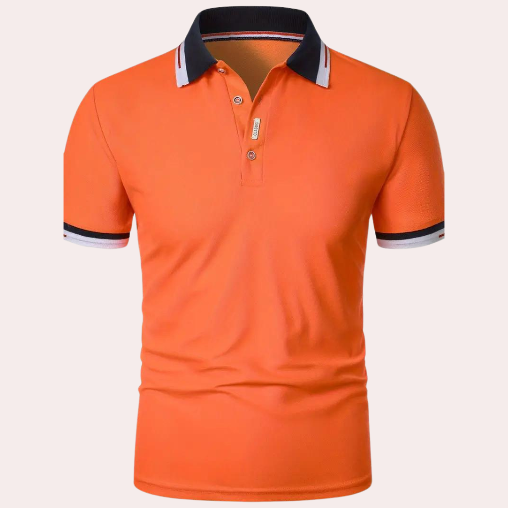 Polo élégant orange pour homme - Emiel
