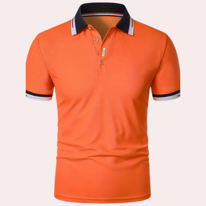 Polo élégant orange pour homme - Emiel