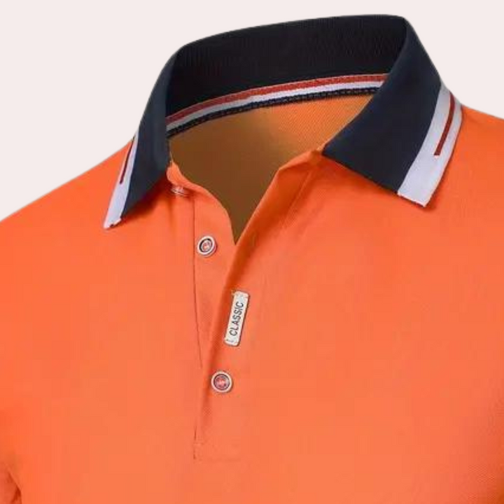 Polo élégant orange pour homme - Emiel