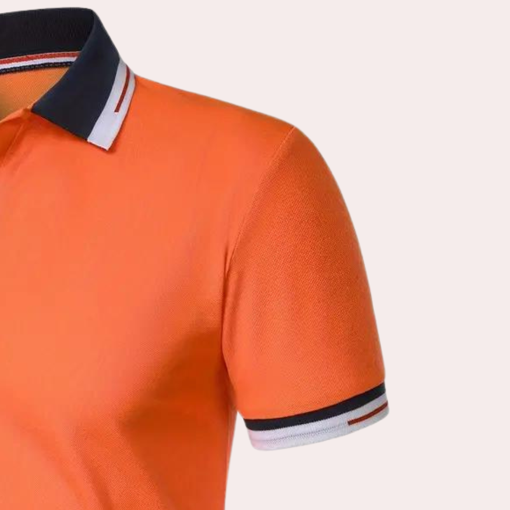 Polo élégant orange pour homme - Emiel