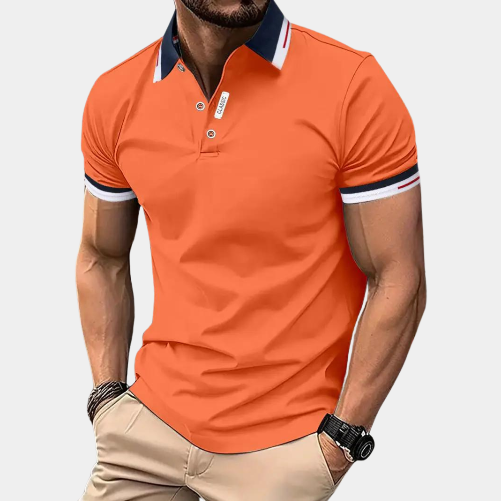 Polo élégant orange pour homme - Emiel