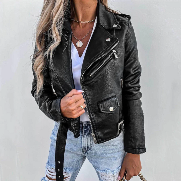 Eva – Veste en Cuir Doublée et Zippée