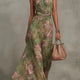 Capucine – Robe Maxi Halter Fleurie en Voile