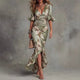 Margaux – Robe Maxi Fleurie Col V à Volants