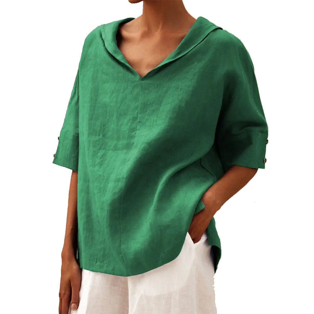 Lin Naturel – Blouse en Lin Col V