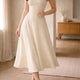 Robe midi trapèze à décolleté carré