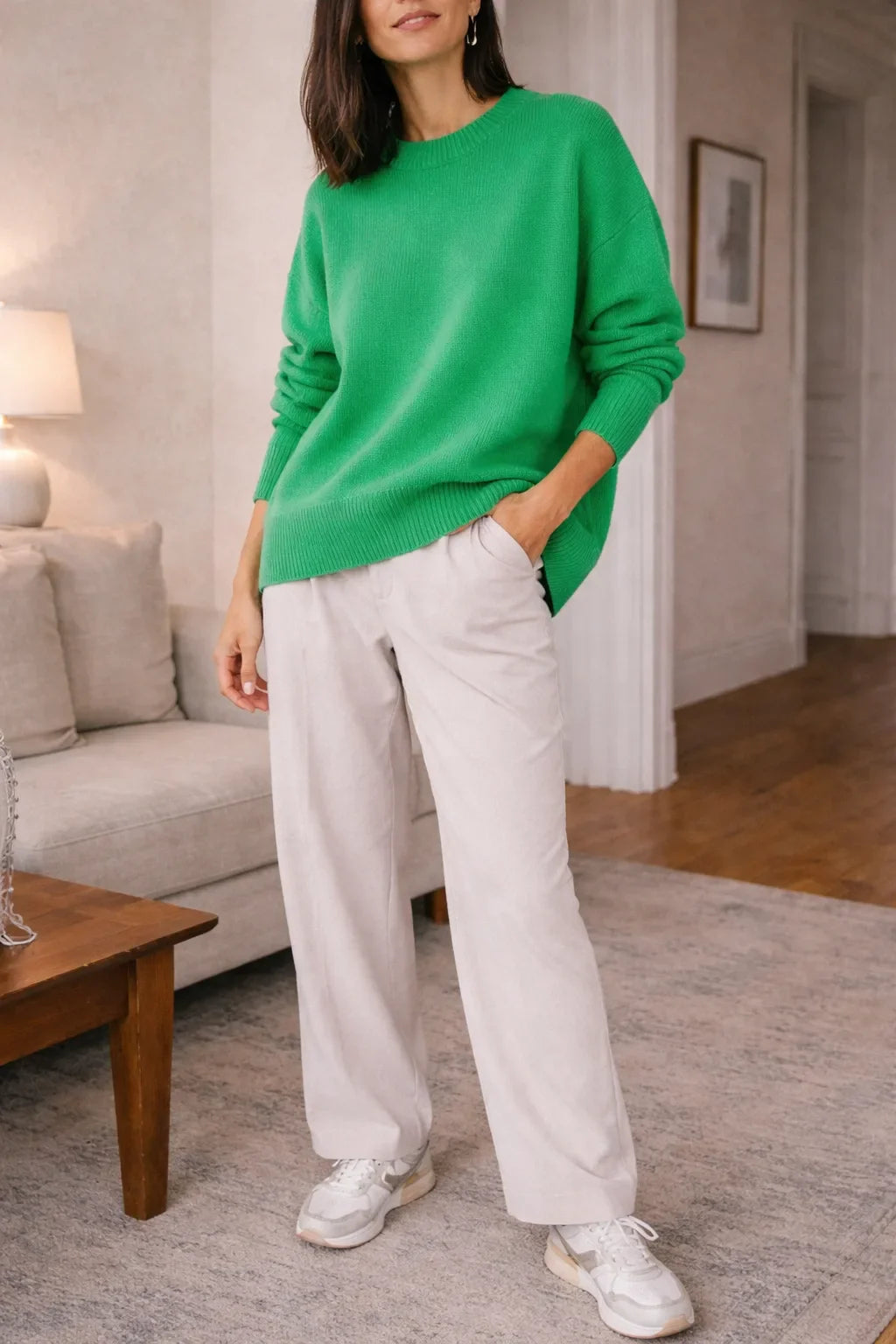 Pull col rond en maille douce