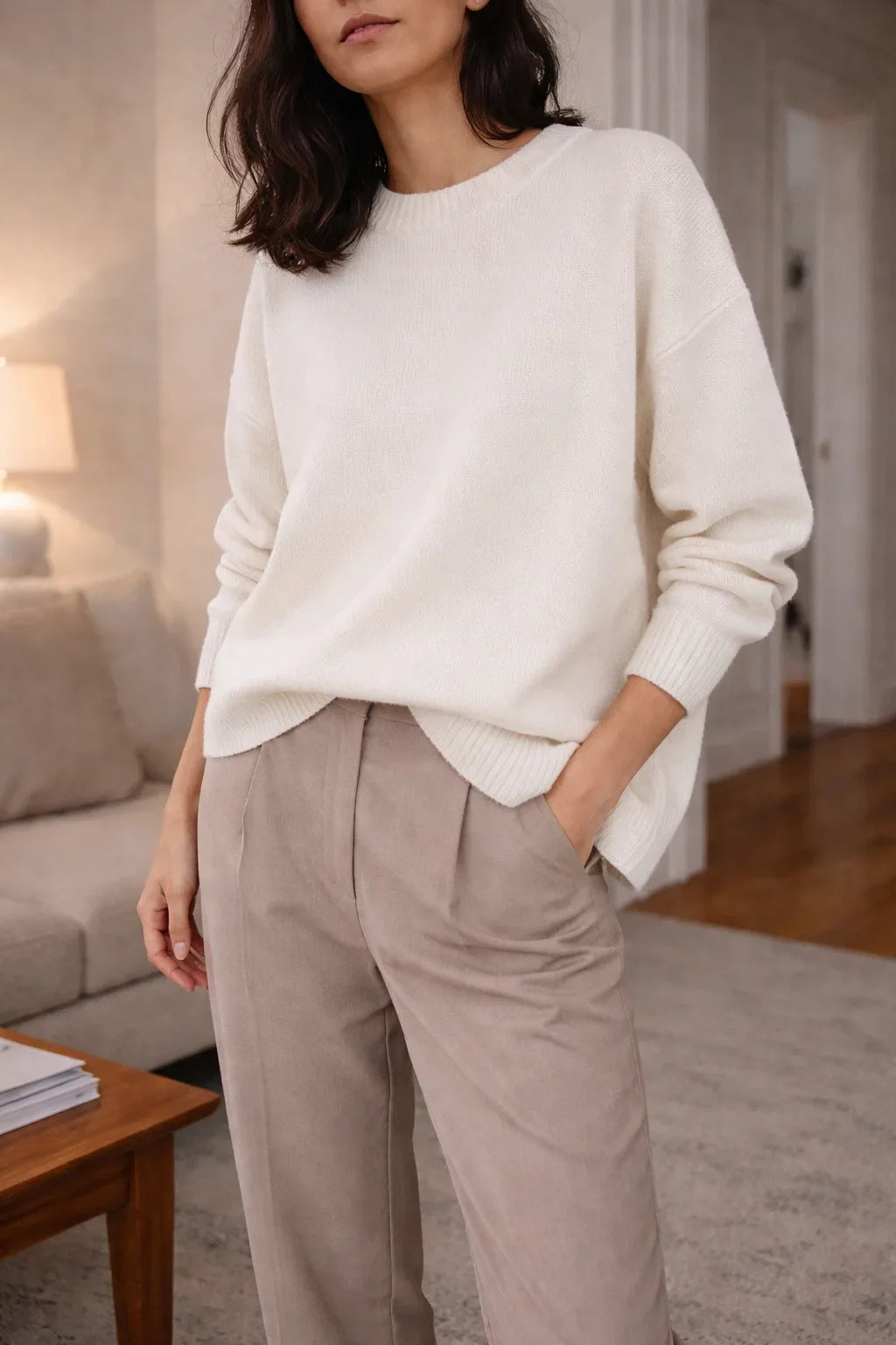 Pull col rond en maille douce