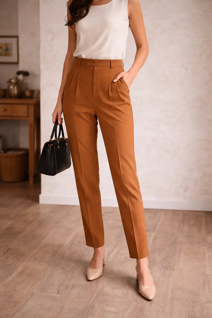 Pantalon droit taille haute
