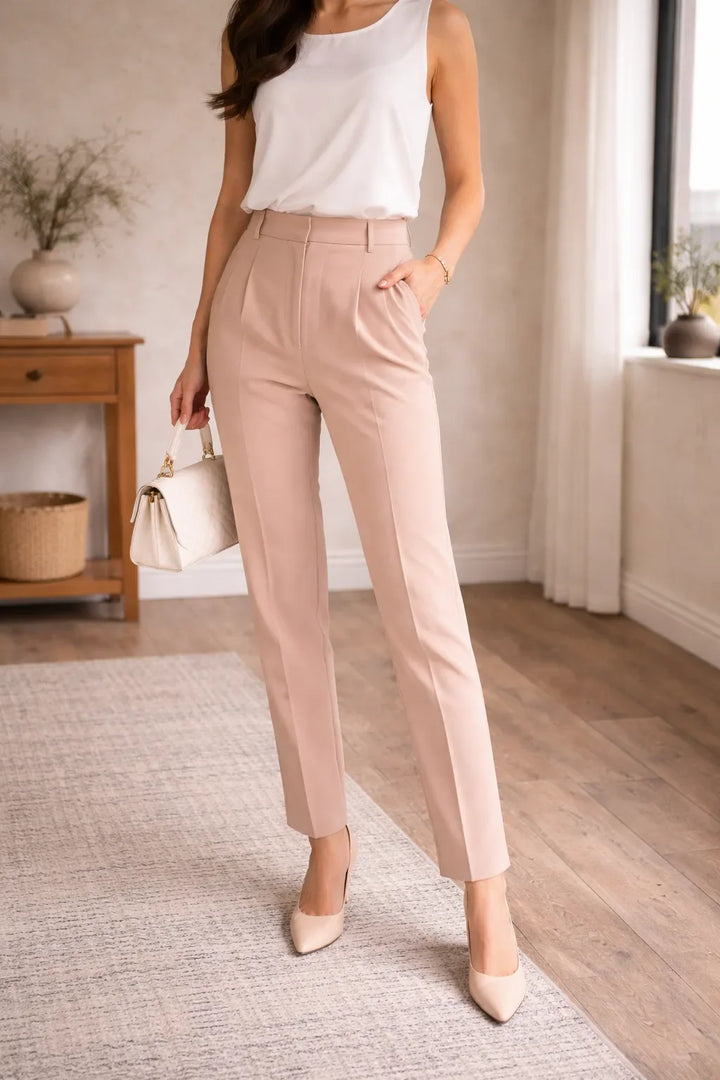 Pantalon droit taille haute
