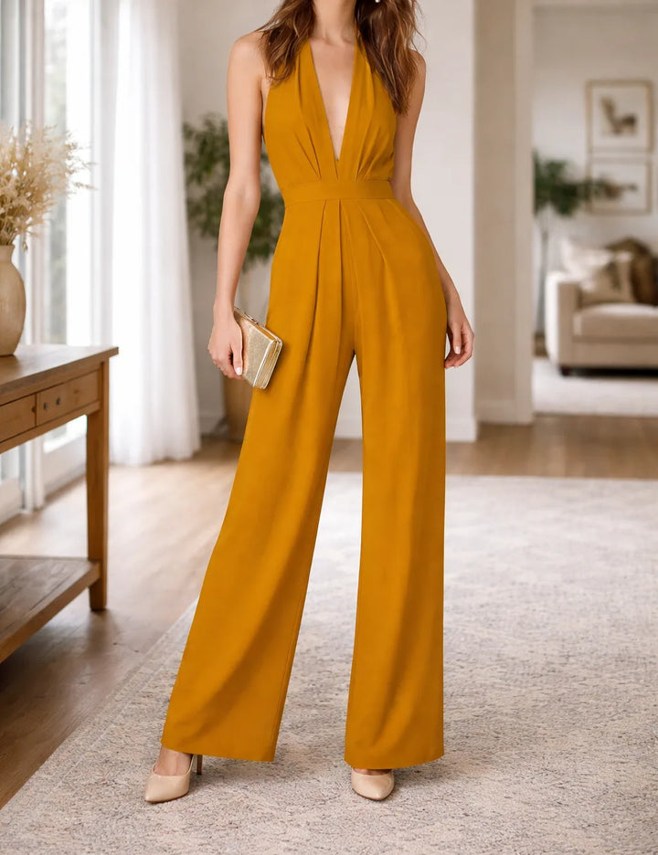 Combinaison pantalon dos nu à jambes larges