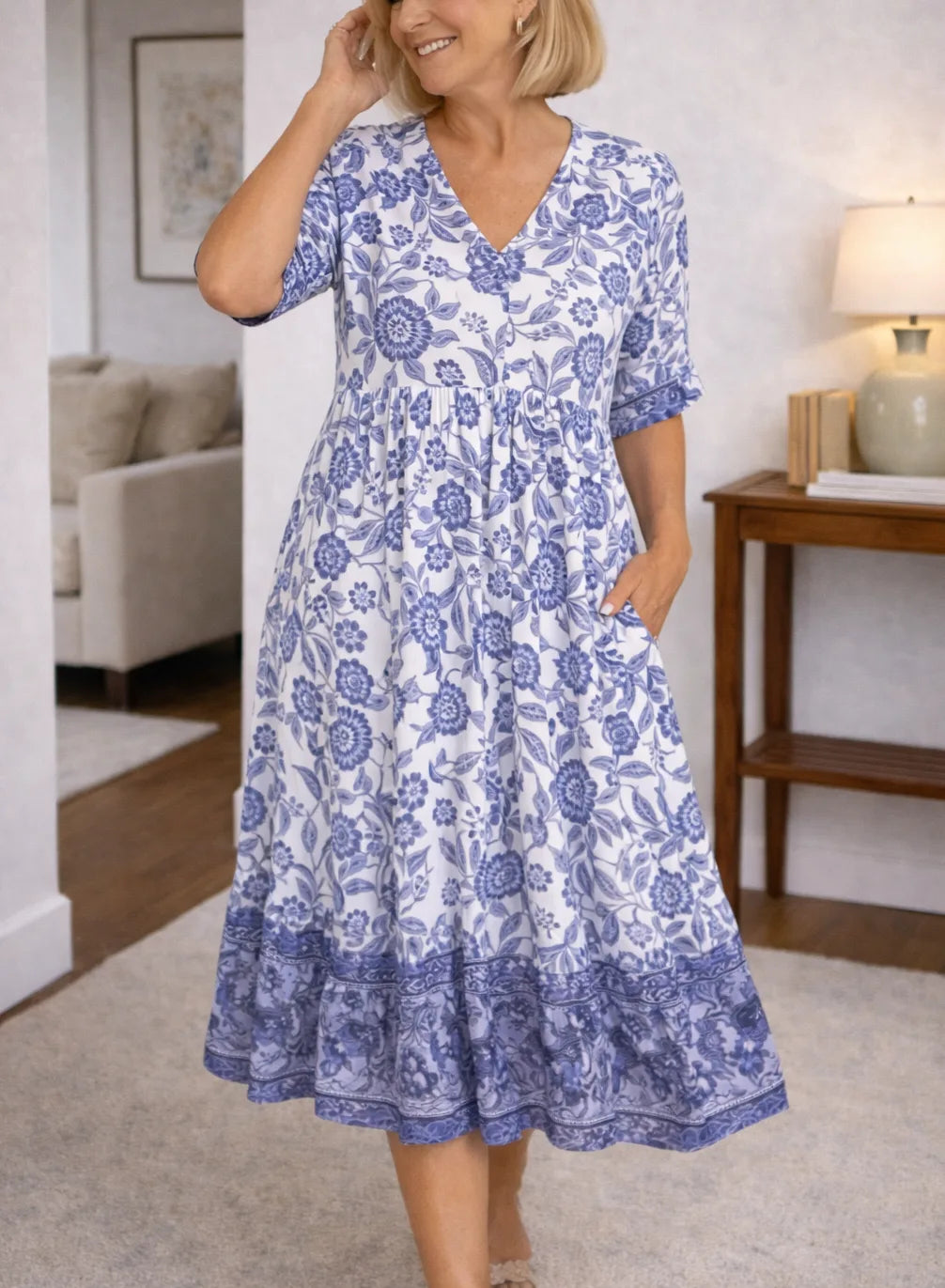 Robe midi fleurie