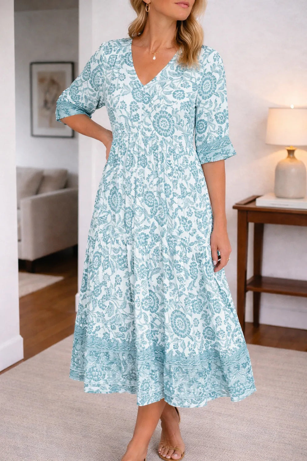 Robe midi fleurie
