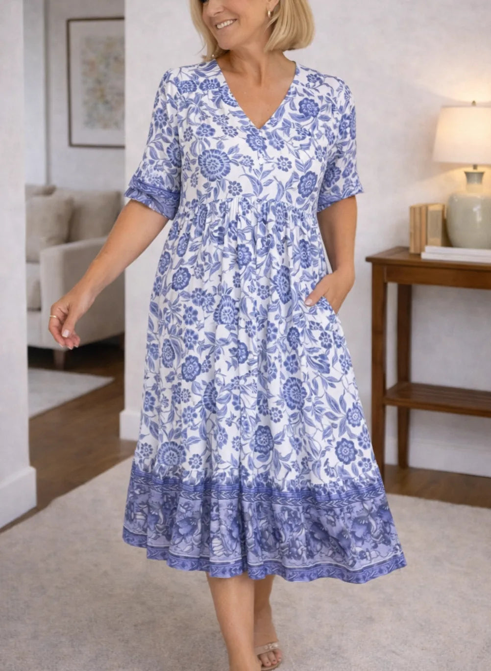 Robe midi fleurie