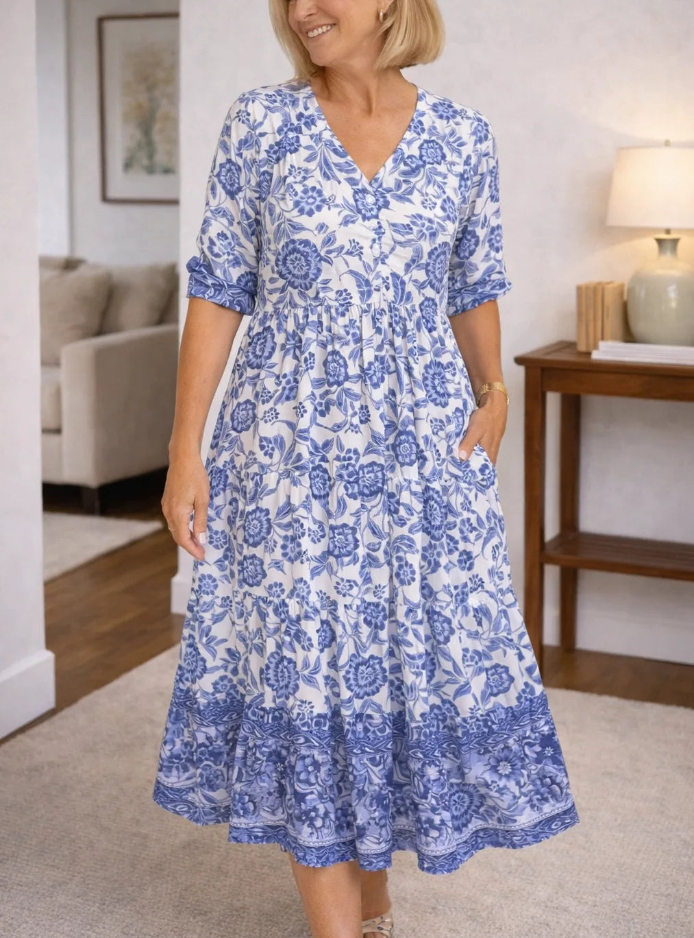 Robe midi fleurie