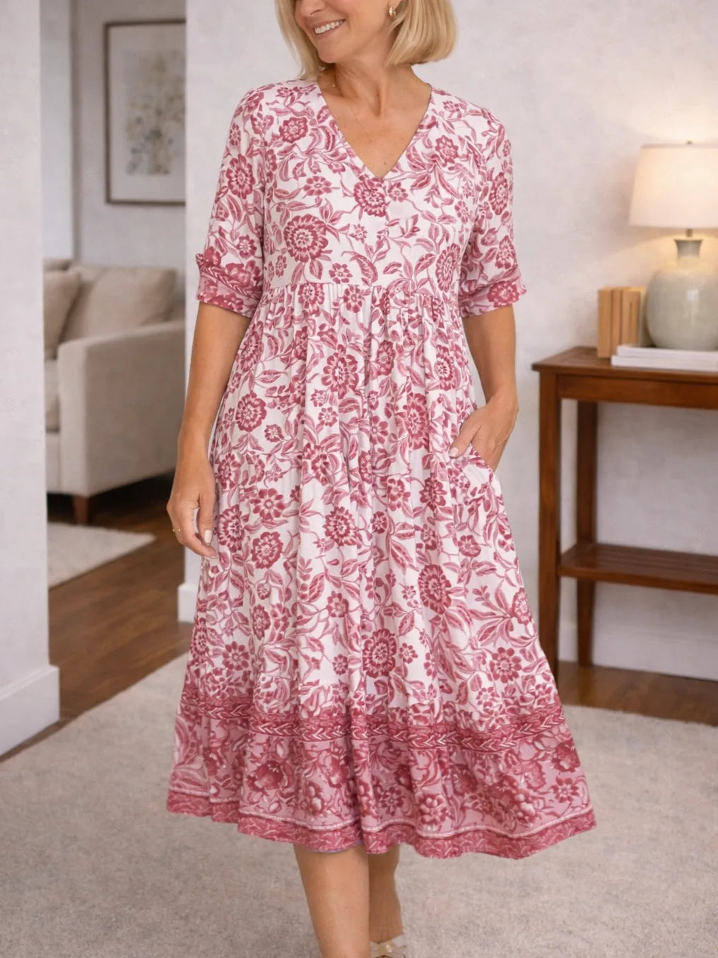 Robe midi fleurie