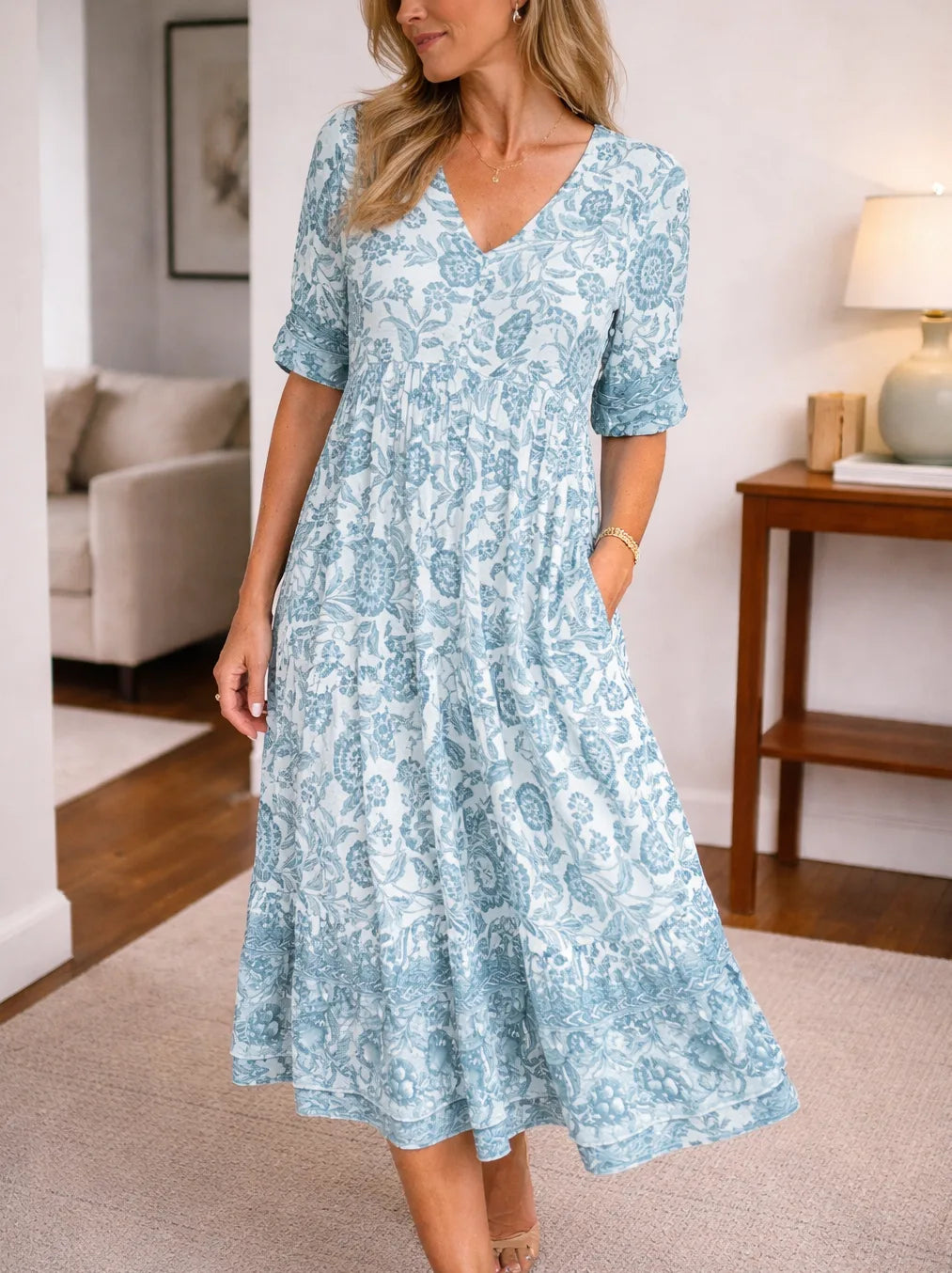 Robe midi fleurie