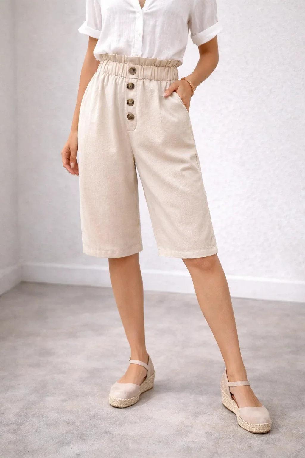 Short bermuda taille paperbag