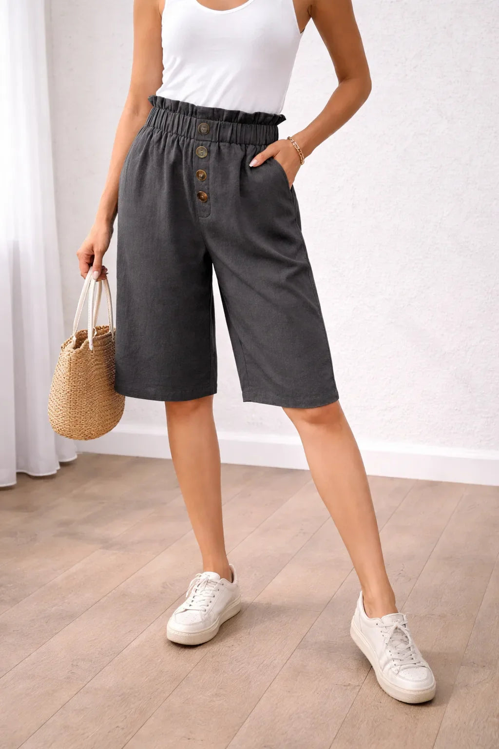 Short bermuda taille paperbag