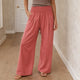 Pantalon fluide taille haute à jambes larges
