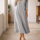 Robe midi fluide à col en V