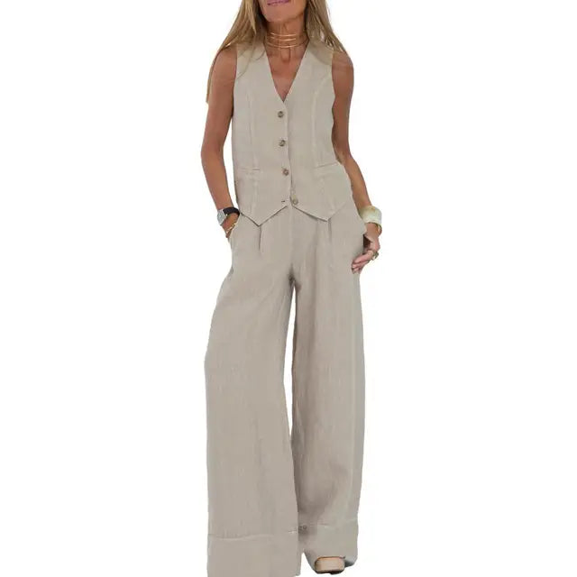 Loïs – Ensemble Ample Gilet et Pantalon
