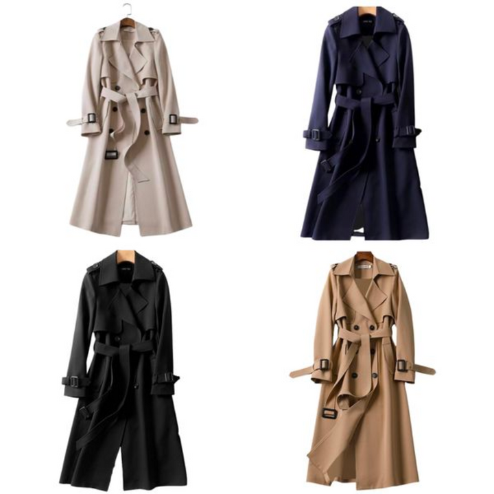 Lotte – Manteau Long Élégant à Double Boutonnage
