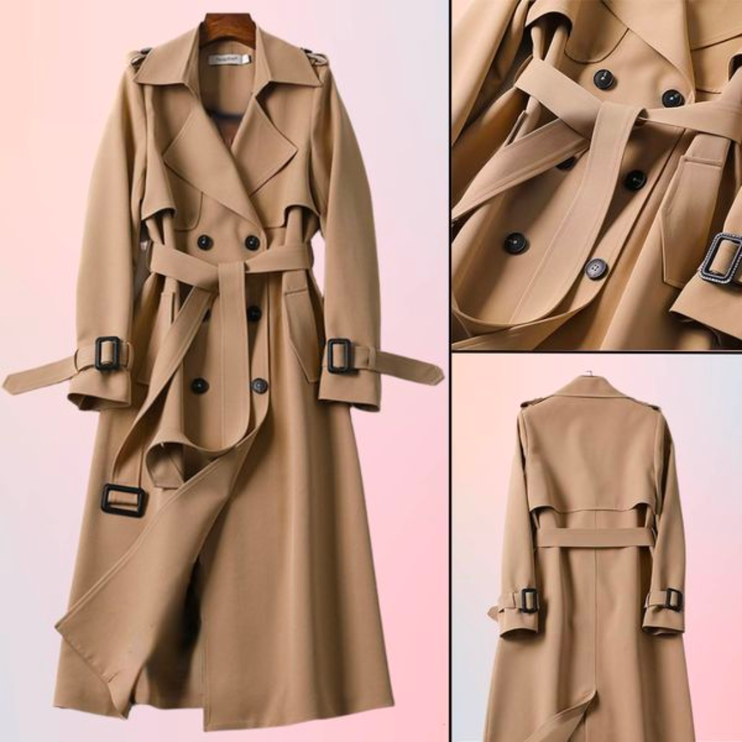 Lotte – Manteau Long Élégant à Double Boutonnage