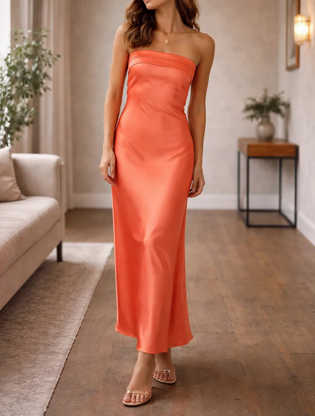 Robe maxi bustier avec dos nu