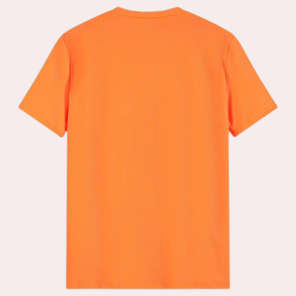 T-shirt d'été orange à col rond Luuk