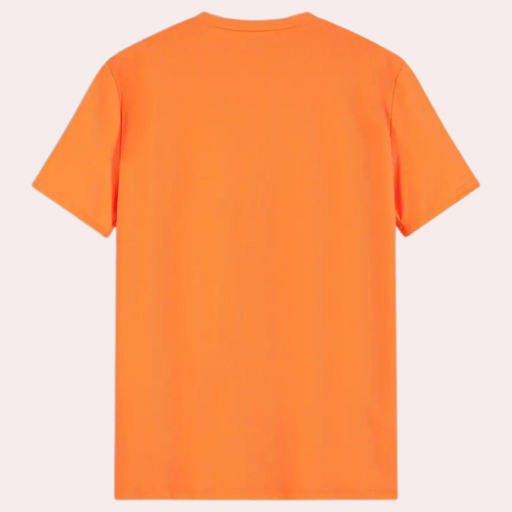 T-shirt d'été orange à col rond Luuk