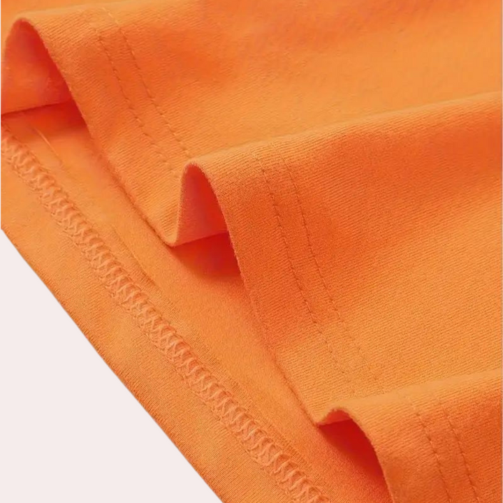 T-shirt d'été orange à col rond Luuk