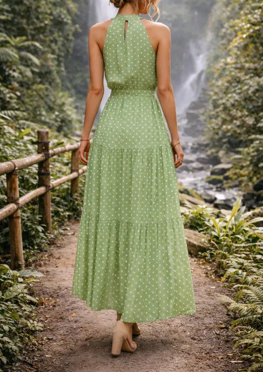 Robe maxi à pois