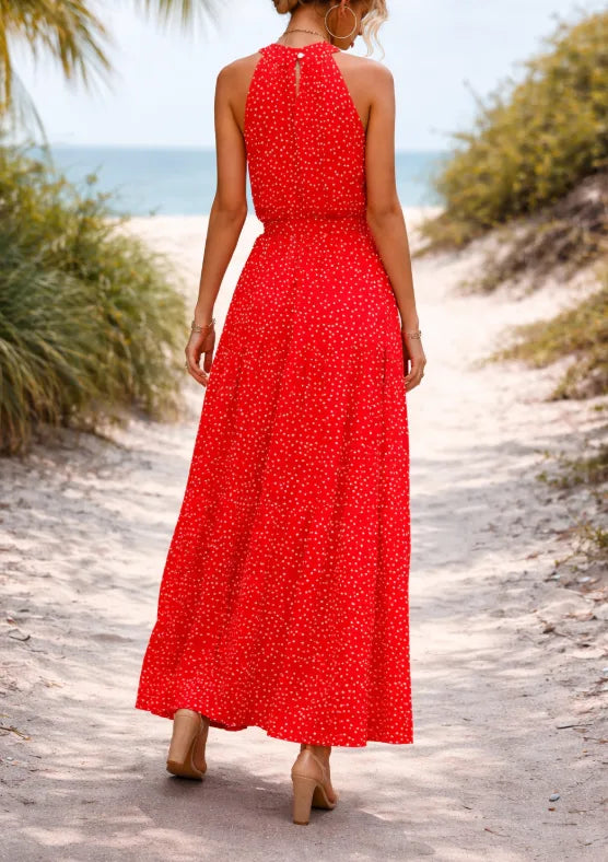 Robe maxi à pois