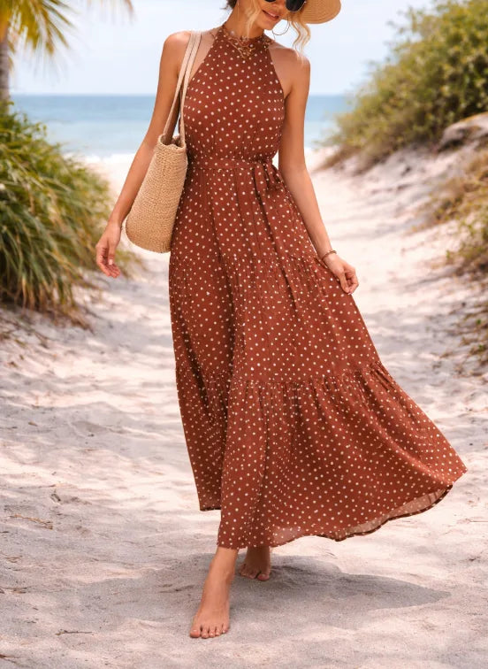 Robe maxi à pois