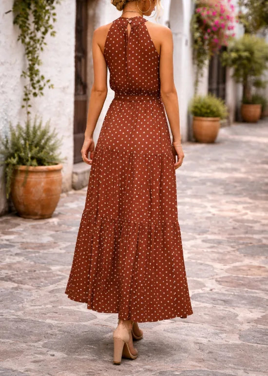 Robe maxi à pois