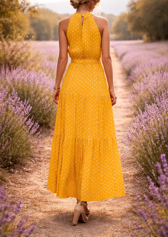 Robe maxi à pois