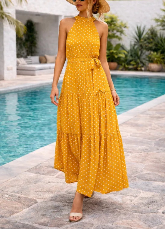 Robe maxi à pois