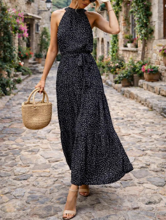 Robe maxi à pois