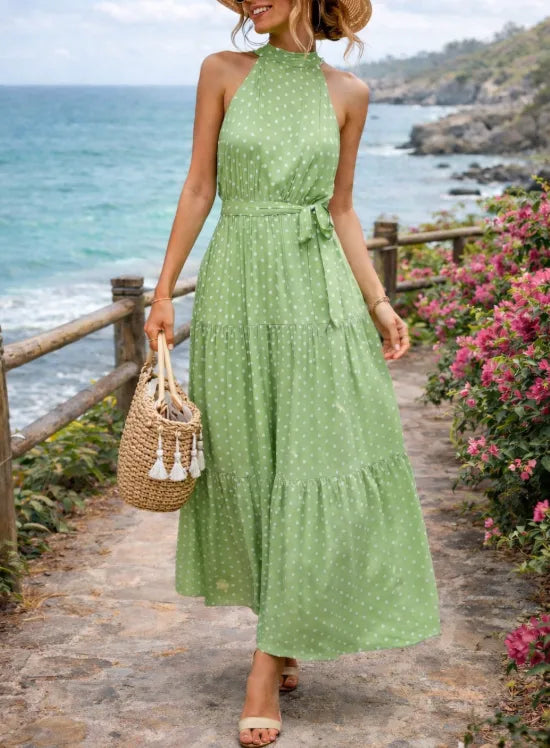 Robe maxi à pois