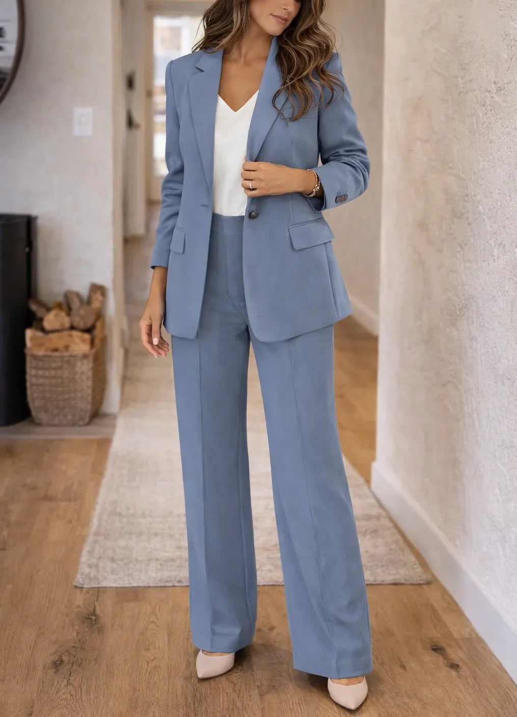 Tailleur pantalon large pour femme