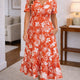 Robe midi fleurie à col en V