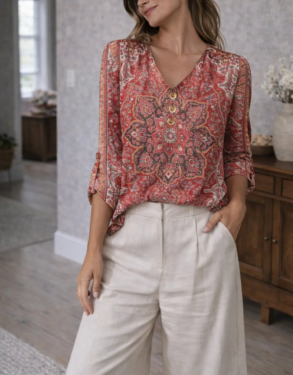 Blouse fluide à imprimé fleuri
