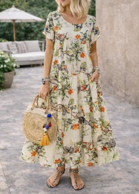 Robe longue fleurie