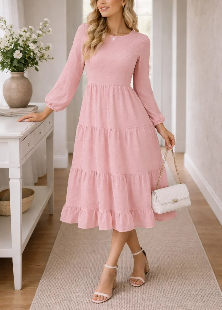 Robe midi fluide à volants
