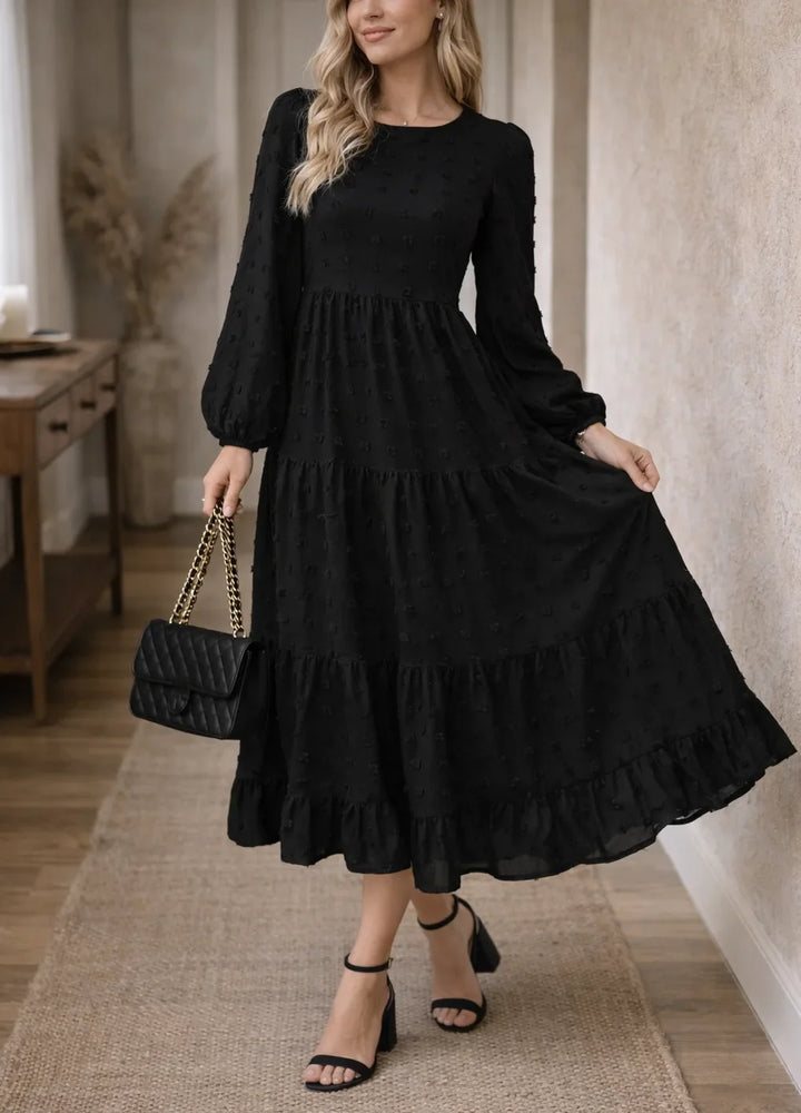 Robe midi fluide à volants