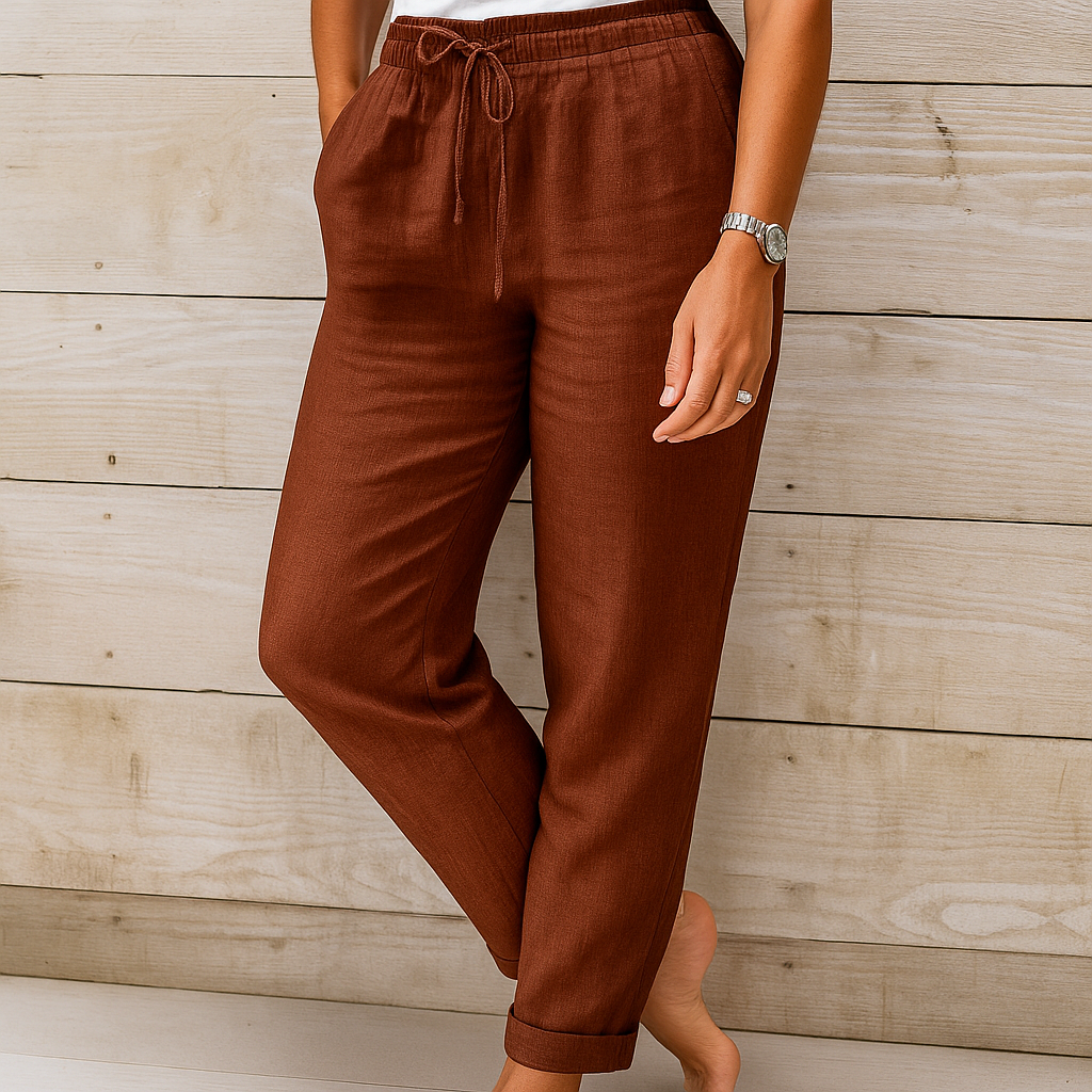 Nora – Pantalon en Lin Stylé pour Femme